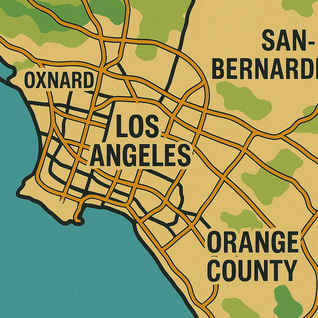 Los Angeles Basin Map Form to Request Real Estate Services